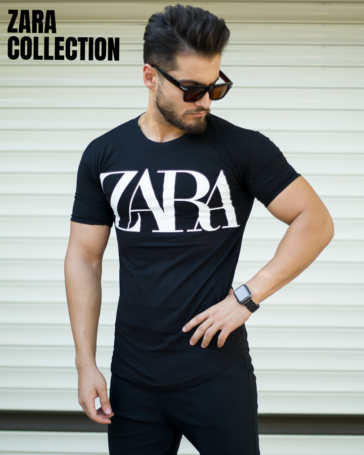 تیشرت مردانه مدل Zara (مشکی) - فروشگاه اینترنتی تی شین