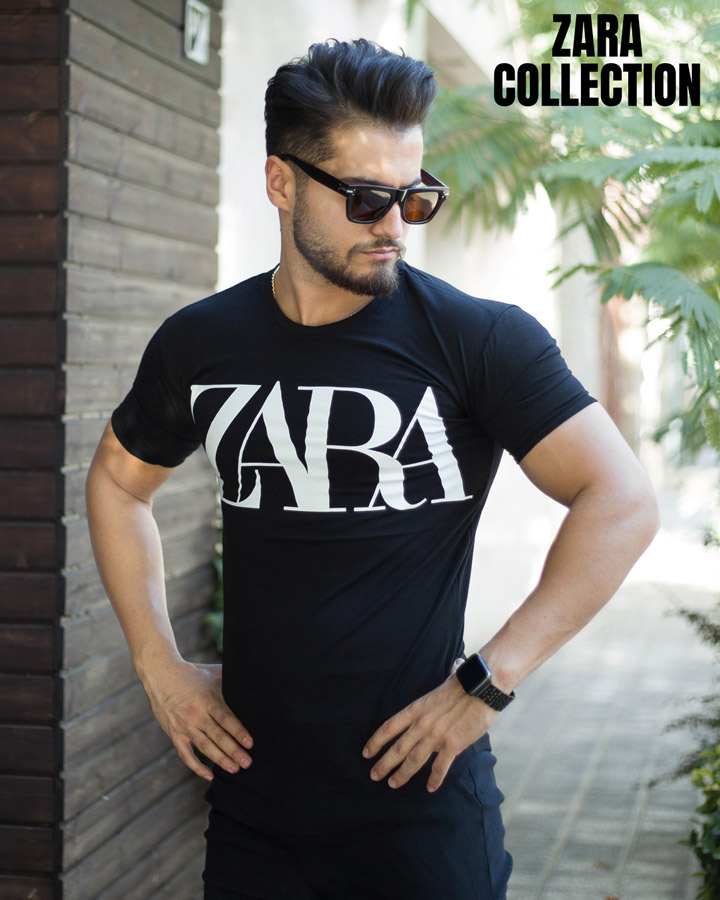 تیشرت مردانه مدل Zara (مشکی) - فروشگاه اینترنتی تی شین
